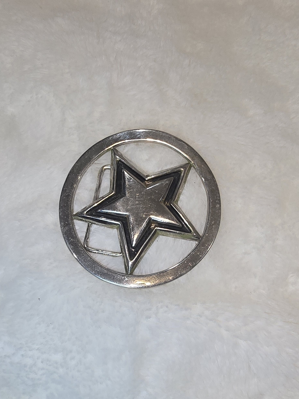 Famous Stars & Straps Vintage Family Star Logo Belt Buckle - Silver Tone Metal